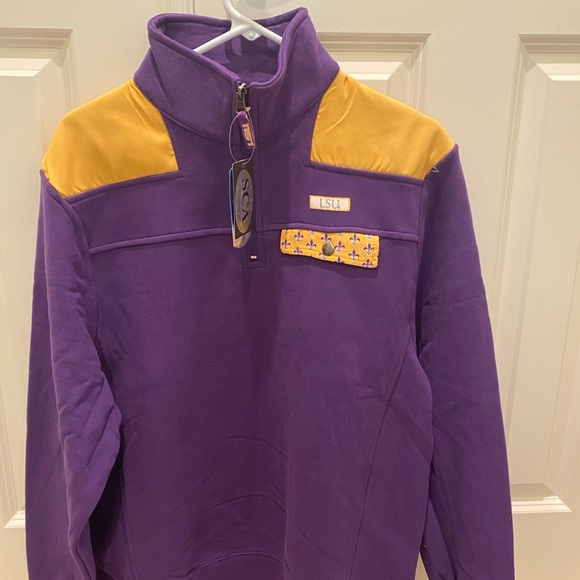 LSU Tigers Women's Quarter Zip Pull Over SCA Purple Sweatshirt Size L NWT! - Picture 1 of 6